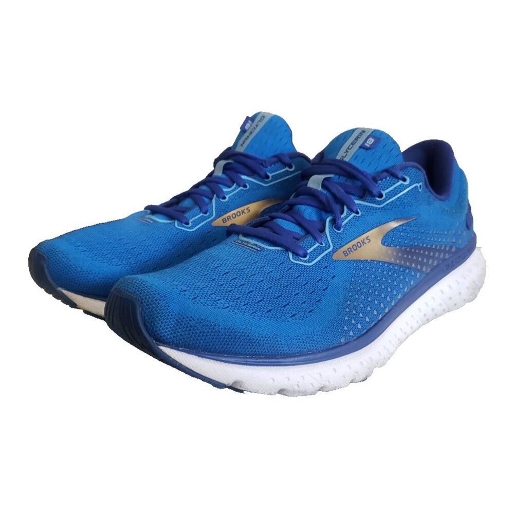 BROOKS Men's Sz 12D Sneakers Glycerin 18 1103291D459 Blue Running Shoes Athletic